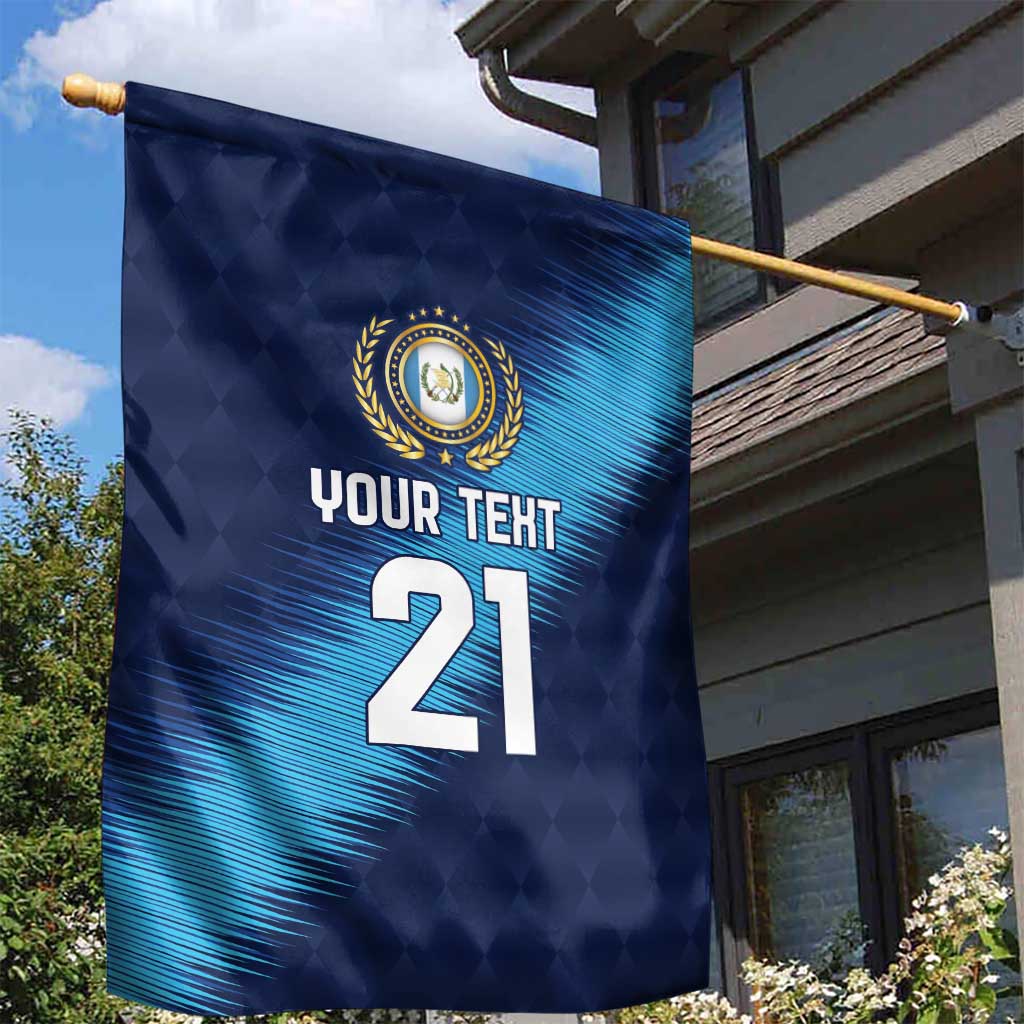 Guatemala Football Custom Garden Flag Go Los Chapines Blue Pattern