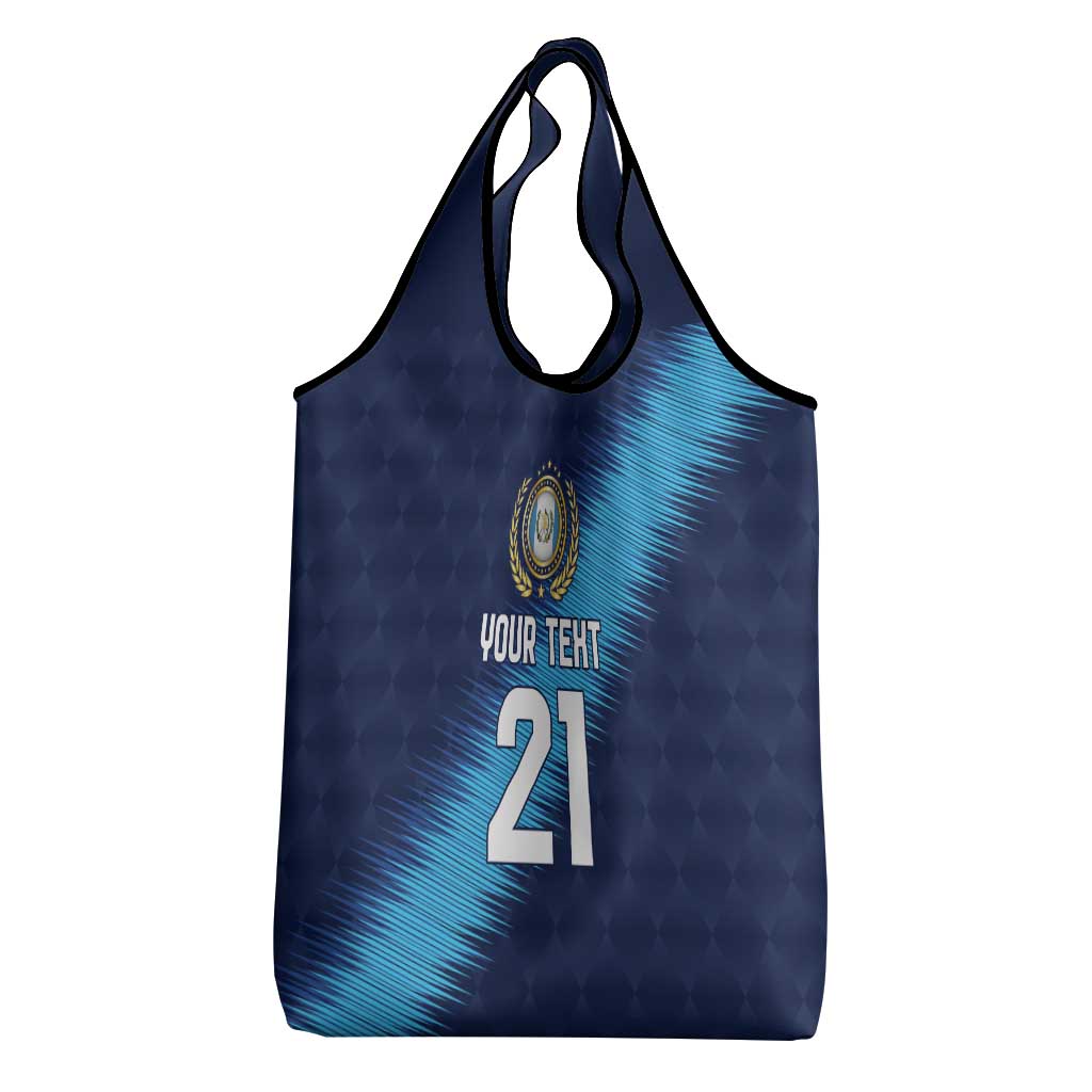 Guatemala Football Custom Grocery Bag Go Los Chapines Blue Pattern