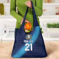 Guatemala Football Custom Grocery Bag Go Los Chapines Blue Pattern