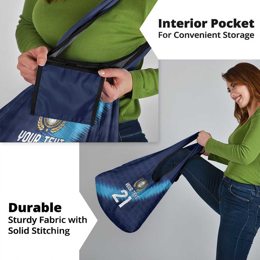 Guatemala Football Custom Grocery Bag Go Los Chapines Blue Pattern