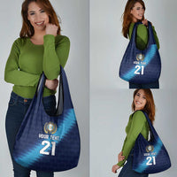 Guatemala Football Custom Grocery Bag Go Los Chapines Blue Pattern