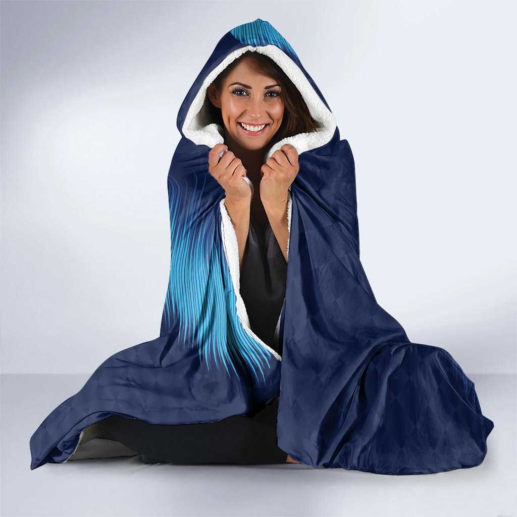 Guatemala Football Custom Hooded Blanket Go Los Chapines Blue Pattern