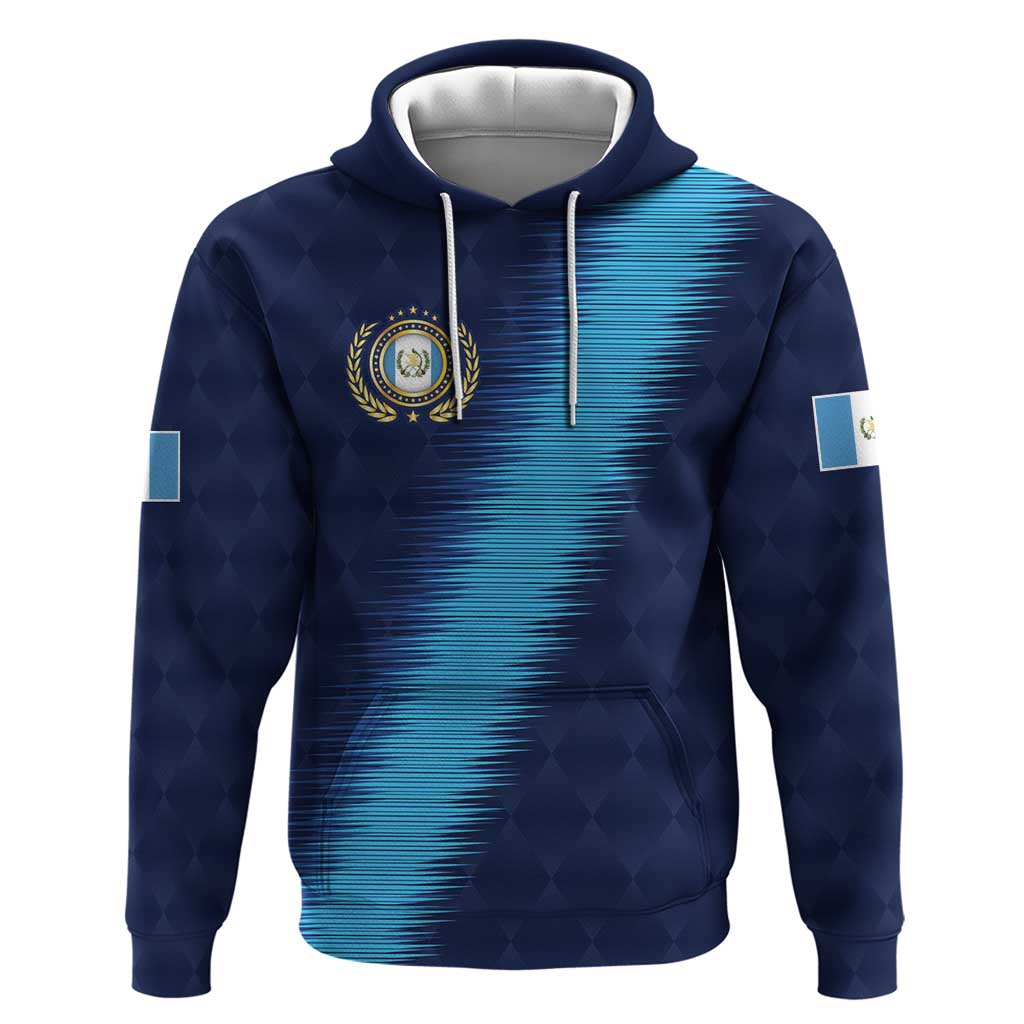 Guatemala Football Custom Hoodie Go Los Chapines Blue Pattern
