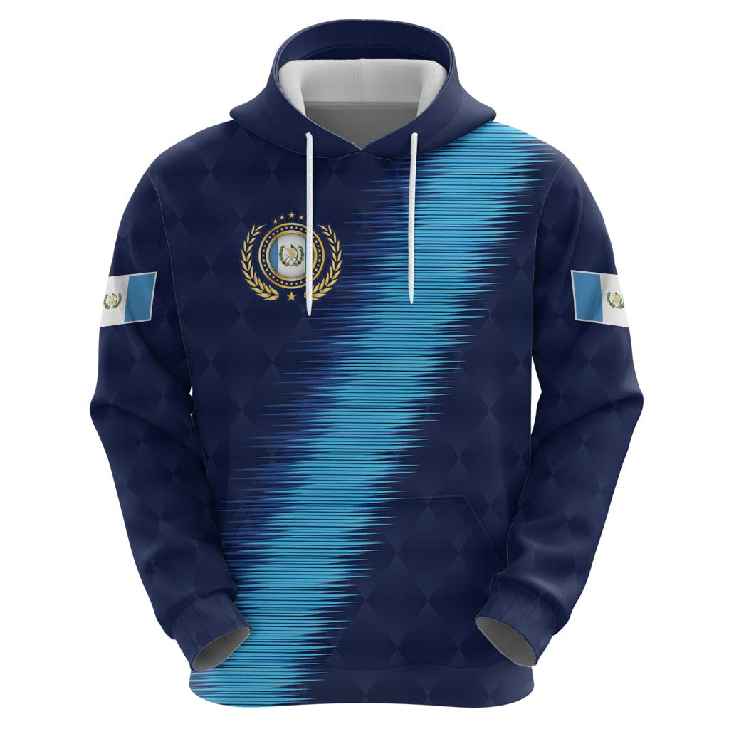 Guatemala Football Custom Hoodie Go Los Chapines Blue Pattern