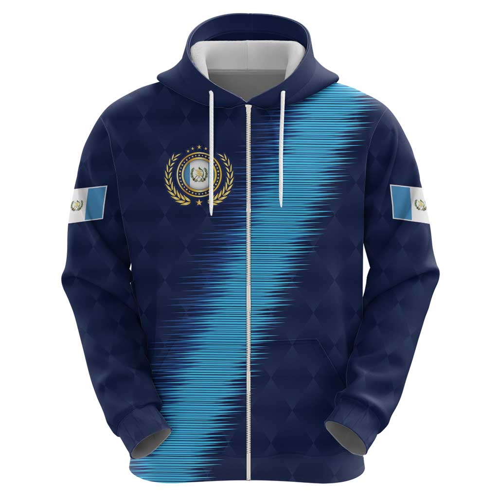 Guatemala Football Custom Hoodie Go Los Chapines Blue Pattern