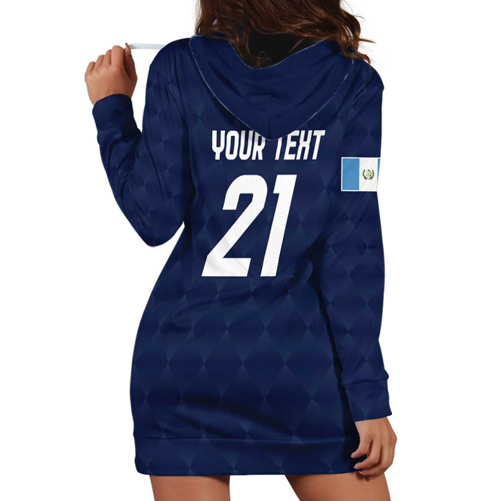 Guatemala Football Custom Hoodie Dress Go Los Chapines Blue Pattern