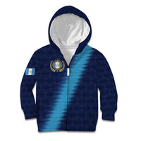 Guatemala Football Custom Kid Hoodie Go Los Chapines Blue Pattern