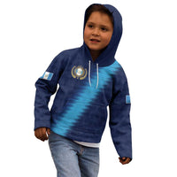 Guatemala Football Custom Kid Hoodie Go Los Chapines Blue Pattern