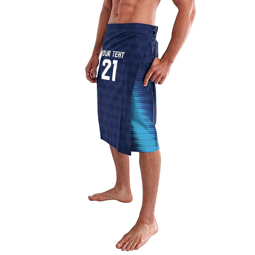 Guatemala Football Custom Lavalava Go Los Chapines Blue Pattern