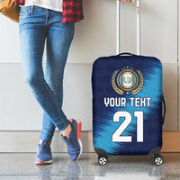 Guatemala Football Custom Luggage Cover Go Los Chapines Blue Pattern