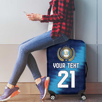 Guatemala Football Custom Luggage Cover Go Los Chapines Blue Pattern