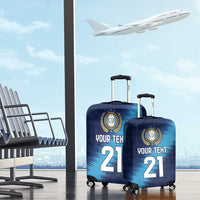 Guatemala Football Custom Luggage Cover Go Los Chapines Blue Pattern