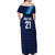 Guatemala Football Custom Off Shoulder Maxi Dress Go Los Chapines Blue Pattern
