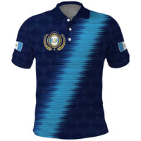 Guatemala Football Custom Polo Shirt Go Los Chapines Blue Pattern