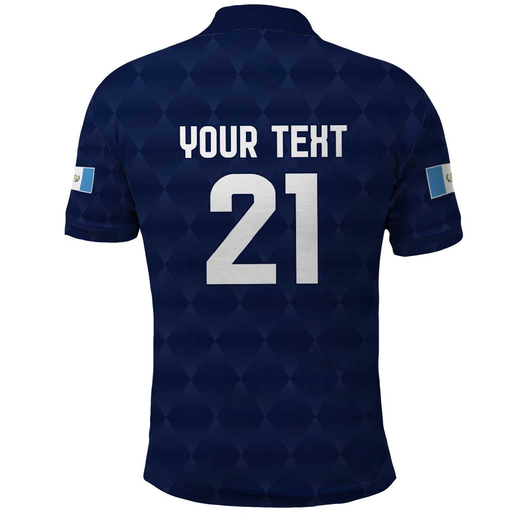 Guatemala Football Custom Polo Shirt Go Los Chapines Blue Pattern