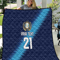 Guatemala Football Custom Quilt Go Los Chapines Blue Pattern