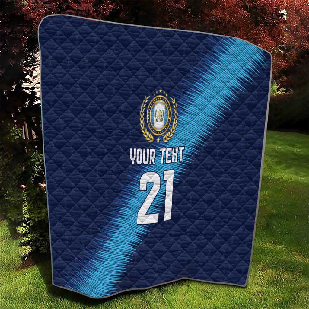 Guatemala Football Custom Quilt Go Los Chapines Blue Pattern