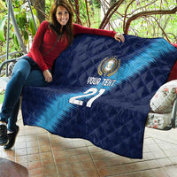 Guatemala Football Custom Quilt Go Los Chapines Blue Pattern