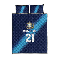 Guatemala Football Custom Quilt Bed Set Go Los Chapines Blue Pattern