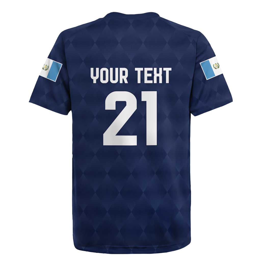 Guatemala Football Custom Rugby Jersey Go Los Chapines Blue Pattern