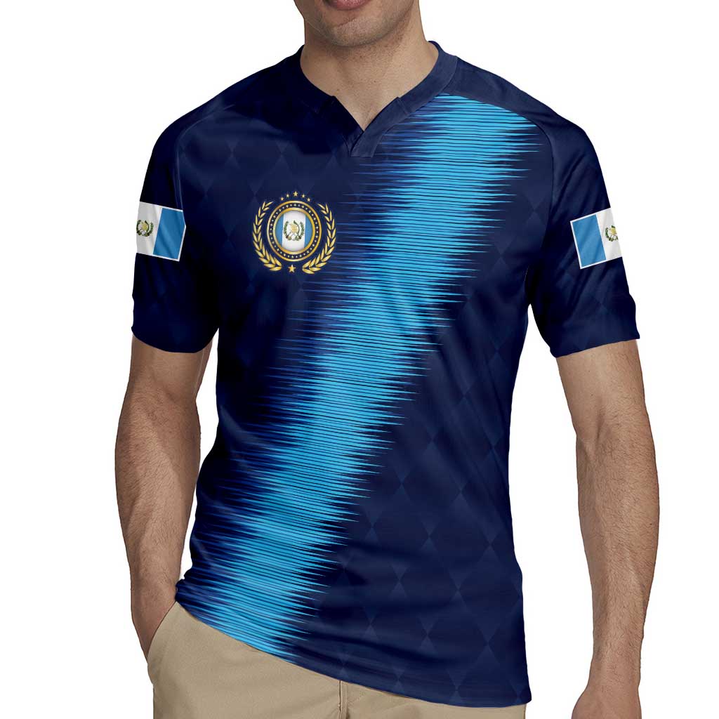 Guatemala Football Custom Rugby Jersey Go Los Chapines Blue Pattern