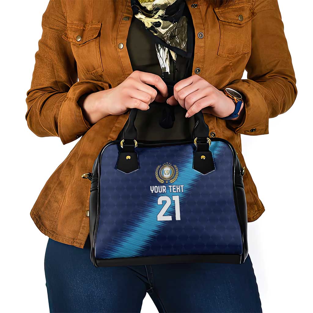 Guatemala Football Custom Shoulder Handbag Go Los Chapines Blue Pattern