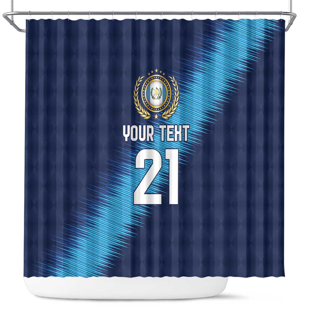 Guatemala Football Custom Shower Curtain Go Los Chapines Blue Pattern