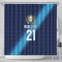 Guatemala Football Custom Shower Curtain Go Los Chapines Blue Pattern