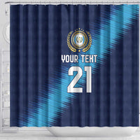 Guatemala Football Custom Shower Curtain Go Los Chapines Blue Pattern