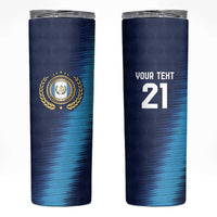 Guatemala Football Custom Skinny Tumbler Go Los Chapines Blue Pattern