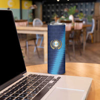 Guatemala Football Custom Skinny Tumbler Go Los Chapines Blue Pattern