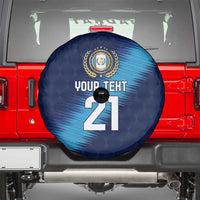 Guatemala Football Custom Spare Tire Cover Go Los Chapines Blue Pattern