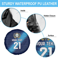 Guatemala Football Custom Spare Tire Cover Go Los Chapines Blue Pattern