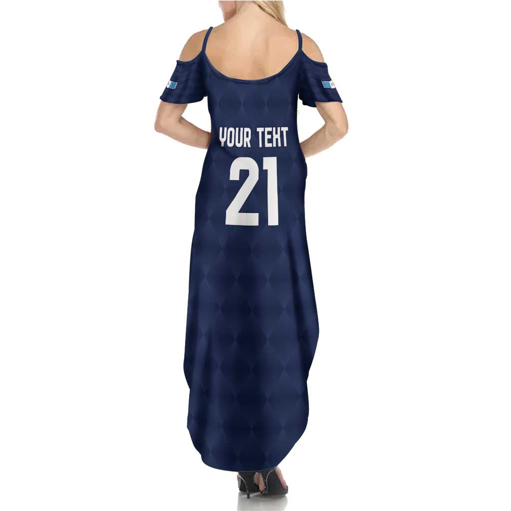 Guatemala Football Custom Summer Maxi Dress Go Los Chapines Blue Pattern
