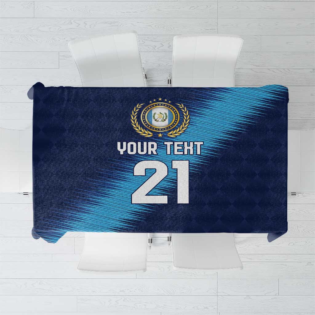 Guatemala Football Custom Tablecloth Go Los Chapines Blue Pattern