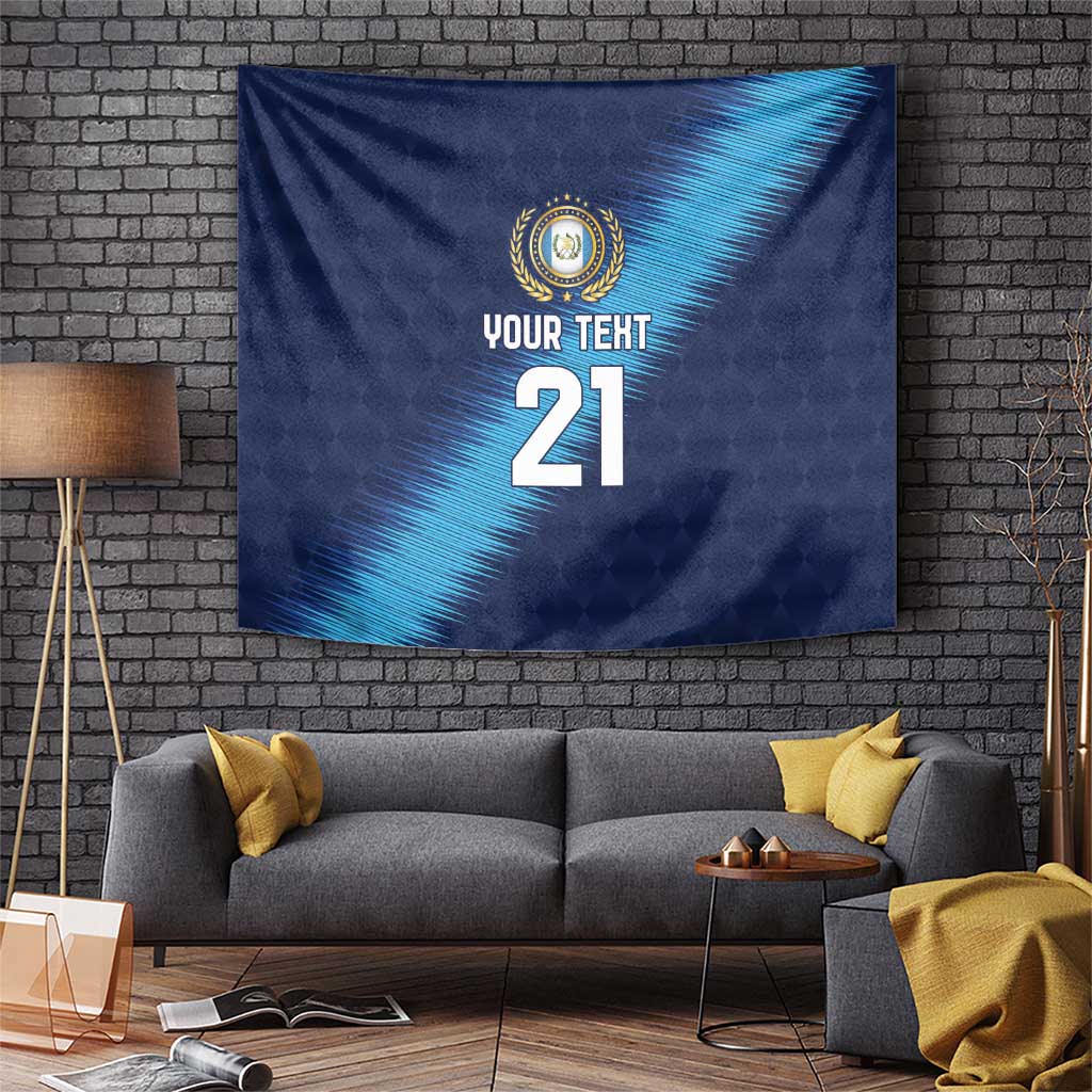 Guatemala Football Custom Tapestry Go Los Chapines Blue Pattern