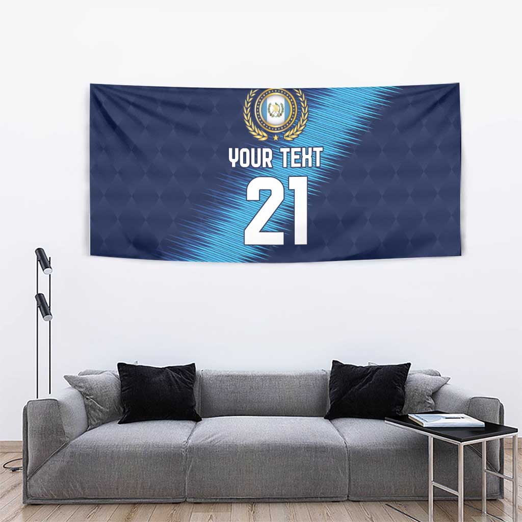 Guatemala Football Custom Tapestry Go Los Chapines Blue Pattern