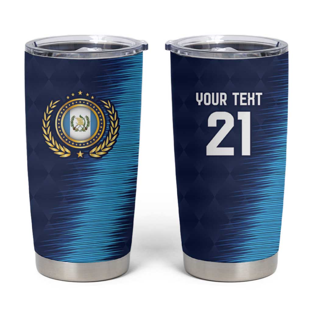 Guatemala Football Custom Tumbler Cup Go Los Chapines Blue Pattern