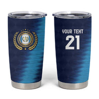 Guatemala Football Custom Tumbler Cup Go Los Chapines Blue Pattern