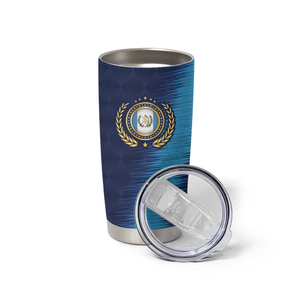 Guatemala Football Custom Tumbler Cup Go Los Chapines Blue Pattern