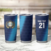 Guatemala Football Custom Tumbler Cup Go Los Chapines Blue Pattern