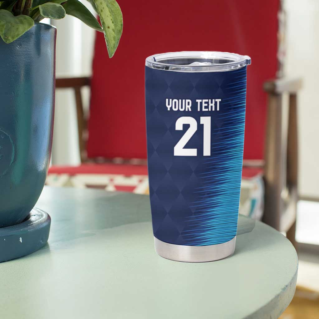 Guatemala Football Custom Tumbler Cup Go Los Chapines Blue Pattern