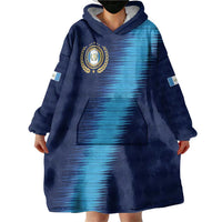 Guatemala Football Custom Wearable Blanket Hoodie Go Los Chapines Blue Pattern