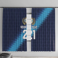 Guatemala Football Custom Window Curtain Go Los Chapines Blue Pattern