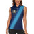 Guatemala Football Custom Women Sleeveless Polo Shirt Go Los Chapines Blue Pattern