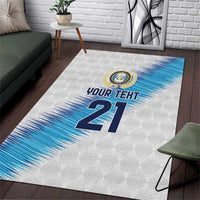 Guatemala Football Custom Area Rug Go Los Chapines White Pattern