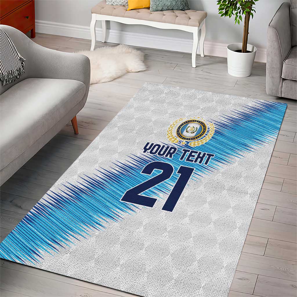 Guatemala Football Custom Area Rug Go Los Chapines White Pattern