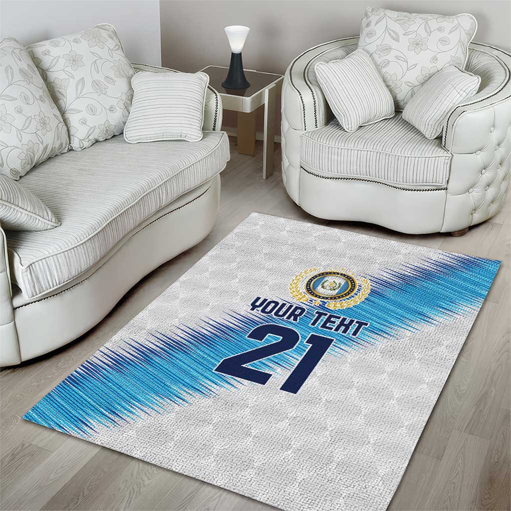 Guatemala Football Custom Area Rug Go Los Chapines White Pattern