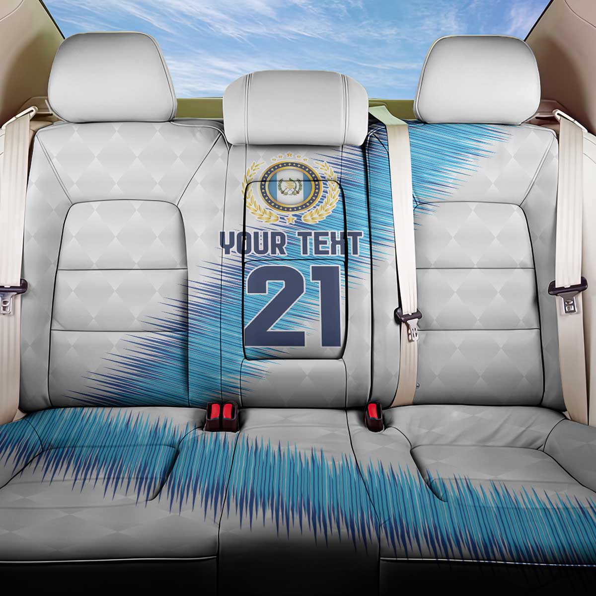 Guatemala Football Custom Back Car Seat Cover Go Los Chapines White Pattern