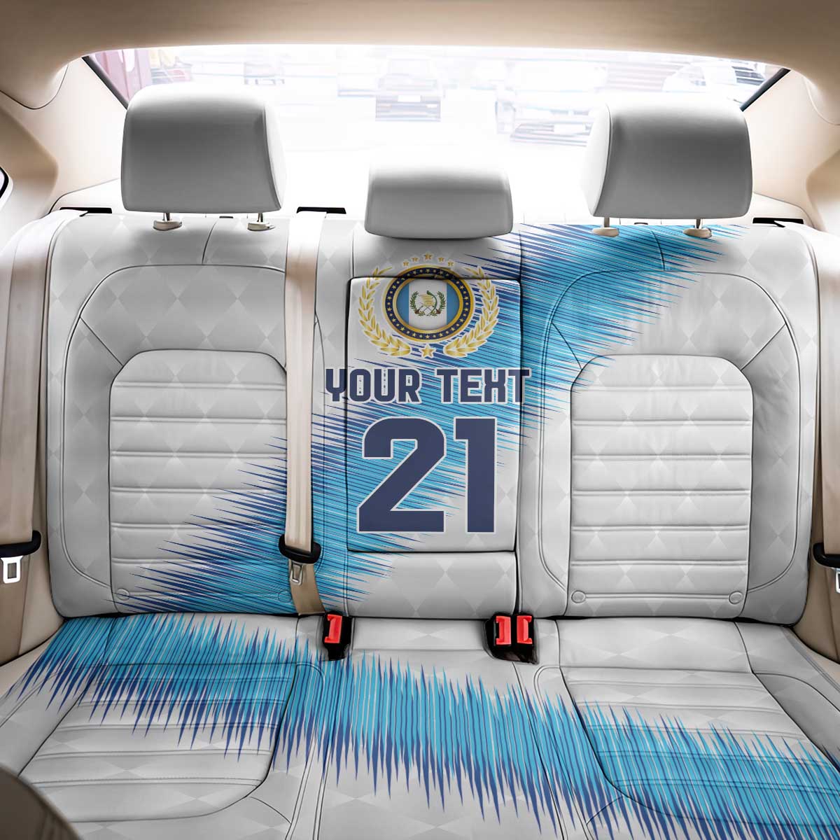 Guatemala Football Custom Back Car Seat Cover Go Los Chapines White Pattern